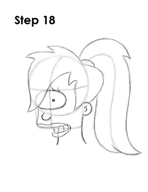 Draw Leela Step 18 Draw Leela 18