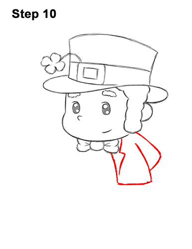 How to Draw Cartoon Cute Leprecahun Chibi 10