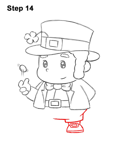 Draw Cute Cartoon Leprecahun 14 How to Draw Cartoon Cute Leprecahun Chibi 14