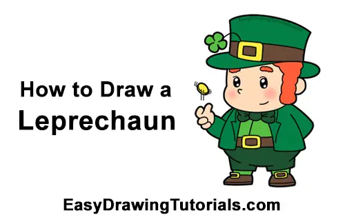 How to Draw Cartoon Cute Leprecahun Chibi