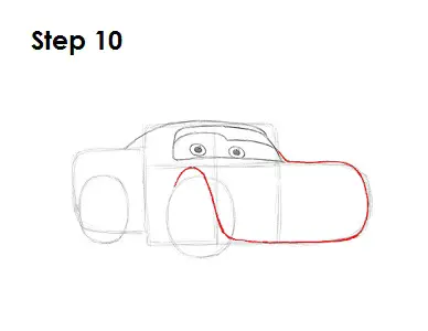 Draw Lightning McQueen Step 10