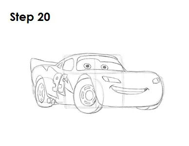 Draw Lightning McQueen Step 20
