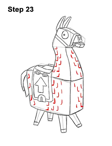 How to Draw Fortnite Loot Llama pinata 23