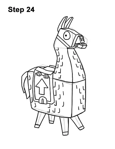 How to Draw Fortnite Loot Llama pinata 24