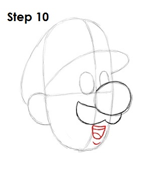 How to Draw Luigi Step 10 How to Draw Luigi Step 10