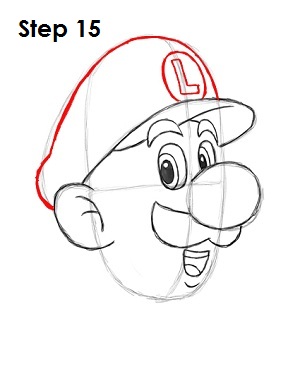 How to Draw Luigi Step 15 How to Draw Luigi Step 15