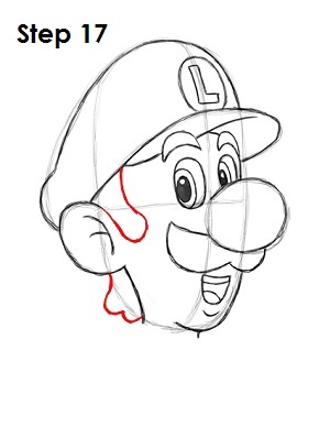 How to Draw Luigi Step 17 How to Draw Luigi Step 17