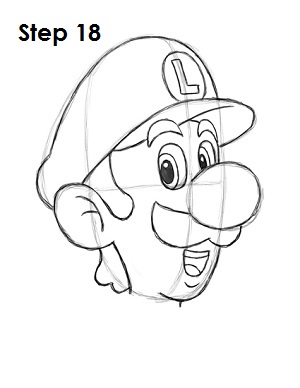 How to Draw Luigi Step 18 How to Draw Luigi Step 18