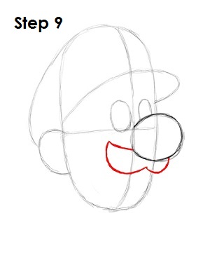 How to Draw Luigi Step 9 How to Draw Luigi Step 9