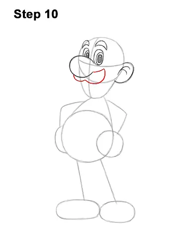 How to Draw Luigi Super Mario Nintendo Full Body 10