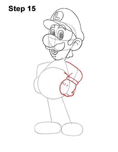 How to Draw Luigi Super Mario Nintendo Full Body 15