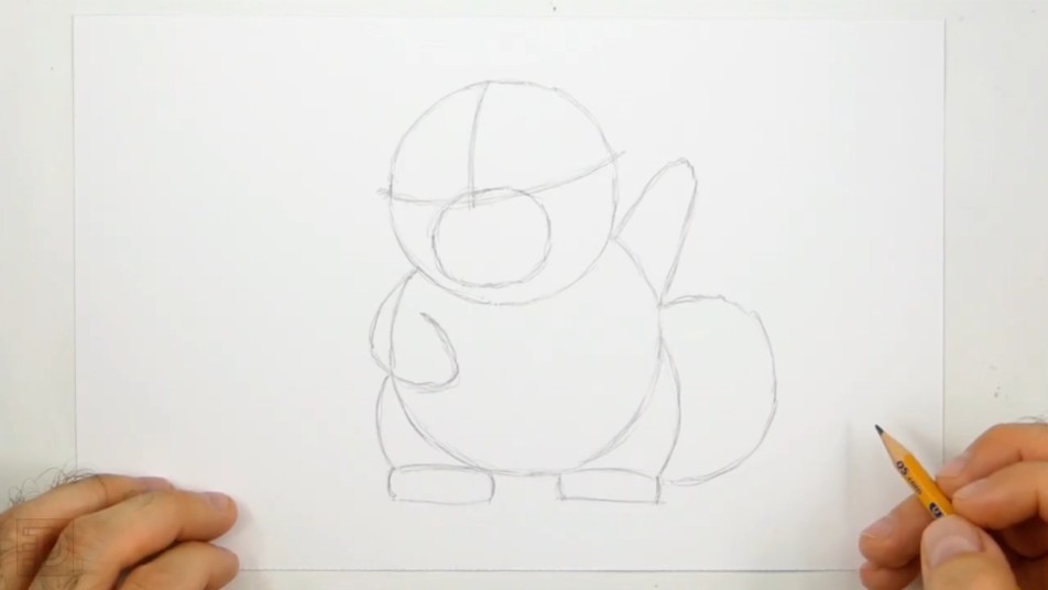 Guidelines pencil sketch How to Draw Hoppers Mabel Guidelines