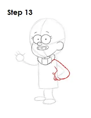 How to Draw Mabel Pines Step 13