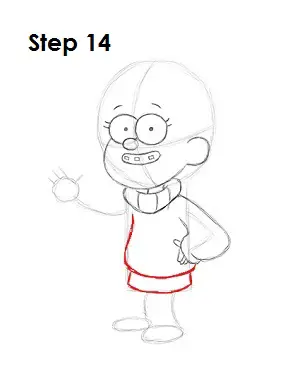 How to Draw Mabel Pines Step 14