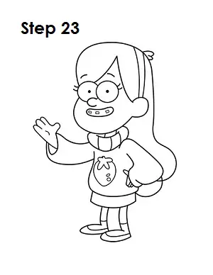 How to Draw Mabel Pines Step 23