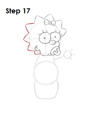 How to Draw Maggie Simpson 17 How to Draw Maggie Simpson Step 17