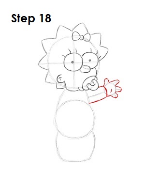 How to Draw Maggie Simpson 18 How to Draw Maggie Simpson Step 18