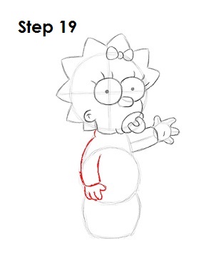 How to Draw Maggie Simpson 19 How to Draw Maggie Simpson Step 19