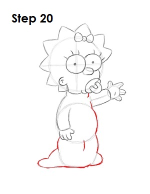 How to Draw Maggie Simpson 20 How to Draw Maggie Simpson Step 20