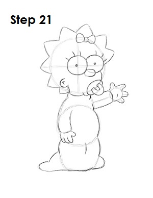 How to Draw Maggie Simpson 21 How to Draw Maggie Simpson Step 21