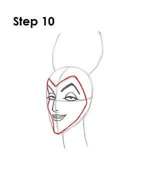 How to Draw Maleficent Step 10 How to Draw Maleficent Step 10