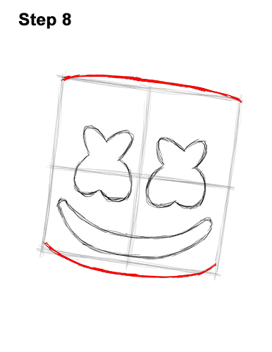Draw Marshmello Fortnite 8 How to Draw Marshmello Marshmallow DJ Head 8