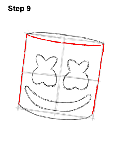 Draw Marshmello Fortnite 9 How to Draw Marshmello Marshmallow DJ Head 9