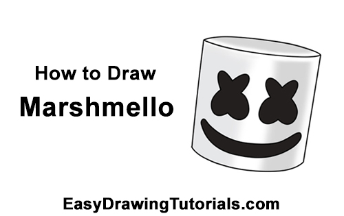 How to Draw Marshmello Marshmallow DJ Head