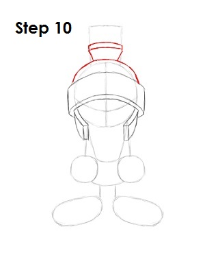 Draw Marvin the Martian Step 10 Draw Marvin the Martian Step 10