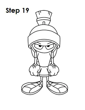 Draw Marvin the Martian Step 19