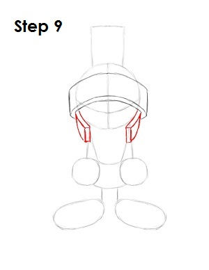 Draw Marvin the Martian Step 9 Draw Marvin the Martian Step 9
