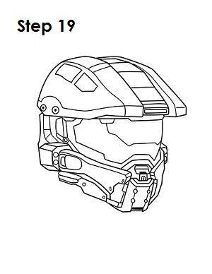 How to Draw Master Chief Step 19