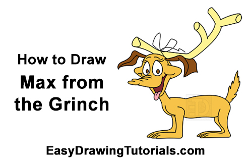 Draw Max Dog Grinch Stole Christmas How to Draw Max Dog Grinch Stole Christmas