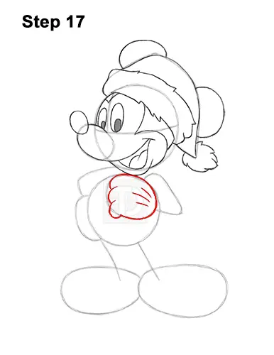 How to Draw Mickey Mouse  Christmas Santa Claus 17