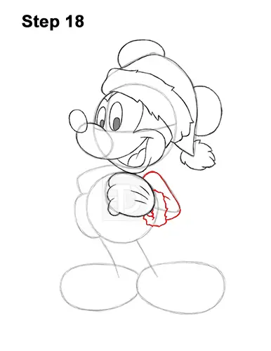 How to Draw Mickey Mouse  Christmas Santa Claus 18