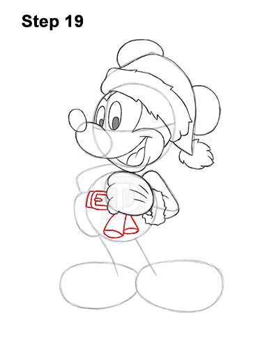 How to Draw Mickey Mouse  Christmas Santa Claus 19