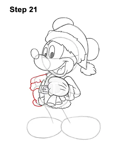 How to Draw Mickey Mouse  Christmas Santa Claus 21