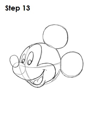 Draw Mickey Mouse Step 13