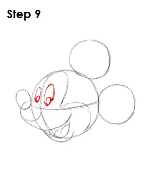 Draw Mickey Mouse Step 9