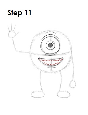 How to Draw Mike Wazowski 11 How to Draw Mike Wazowski Step 11