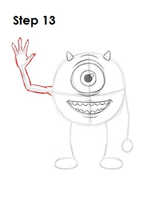 How to Draw Mike Wazowski 13 How to Draw Mike Wazowski Step 13