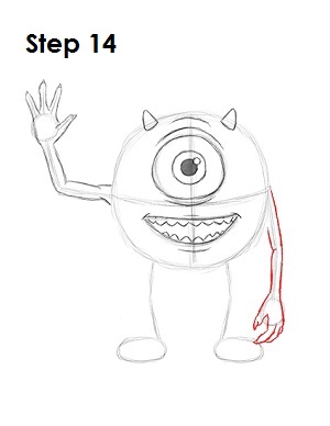 How to Draw Mike Wazowski 14 How to Draw Mike Wazowski Step 14
