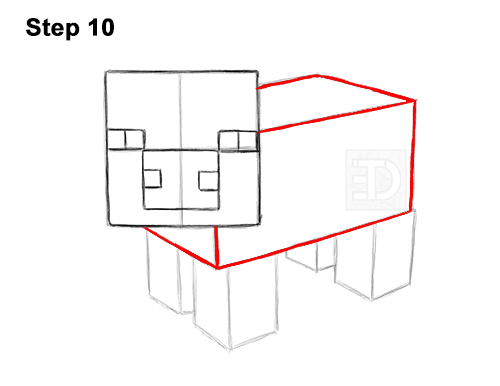 Draw Minecraft Pig 10 How to Draw Minecraft Pig Side View 10