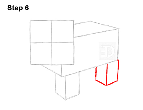 Draw Minecraft Pig 6 How to Draw Minecraft Pig Side View 6