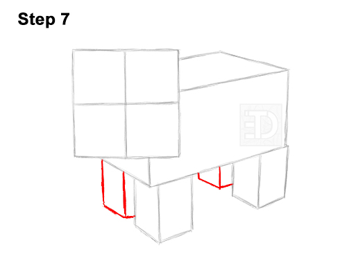 Draw Minecraft Pig 7 How to Draw Minecraft Pig Side View 7