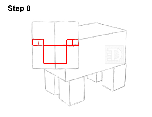 Draw Minecraft Pig 8 How to Draw Minecraft Pig Side View 8