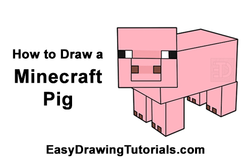 Draw Minecraft Pig How to Draw Minecraft Pig Side View
