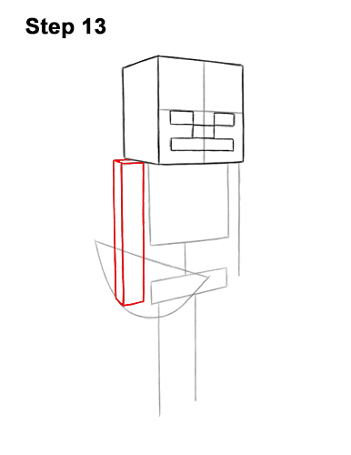 Draw Minecraft Skeleton 13 How to Draw Minecraft Skeleton Bow 13