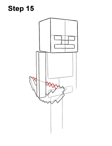 Draw Minecraft Skeleton 15 How to Draw Minecraft Skeleton Bow 15