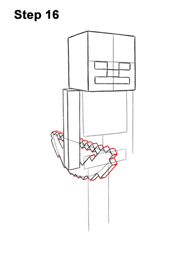 Draw Minecraft Skeleton 16 How to Draw Minecraft Skeleton Bow 16